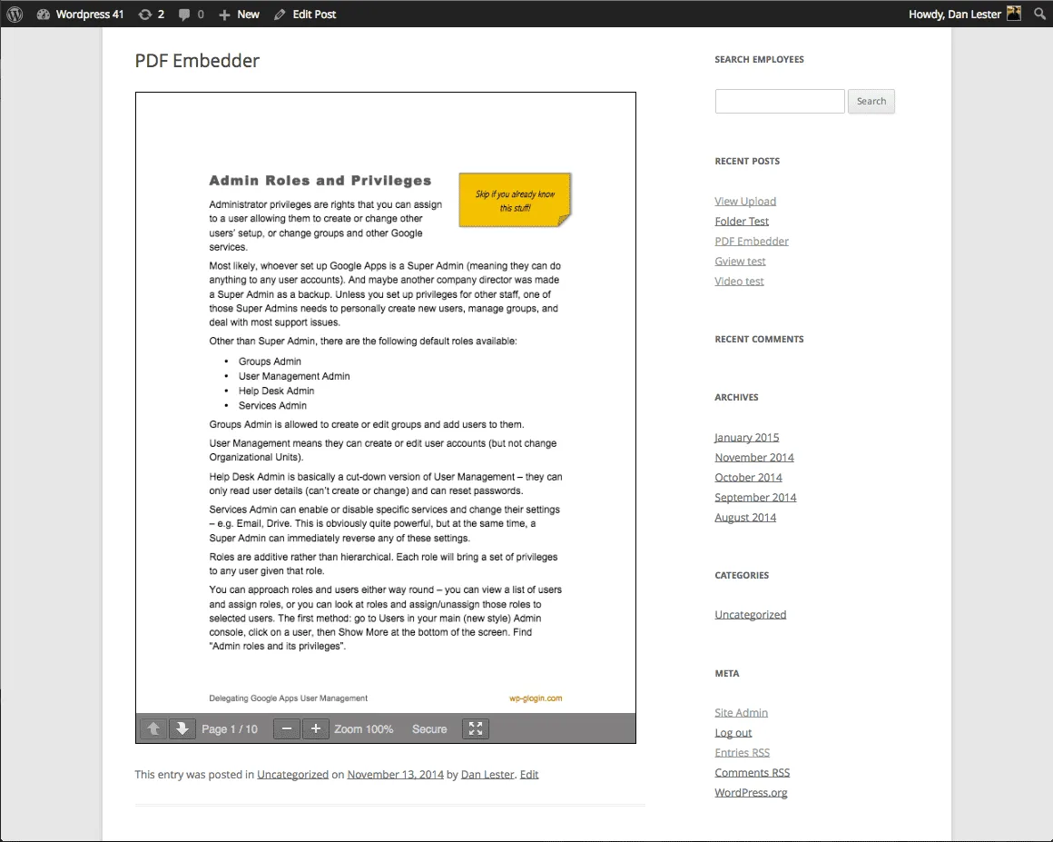 PDF Embedder ekran görüntüsü 2