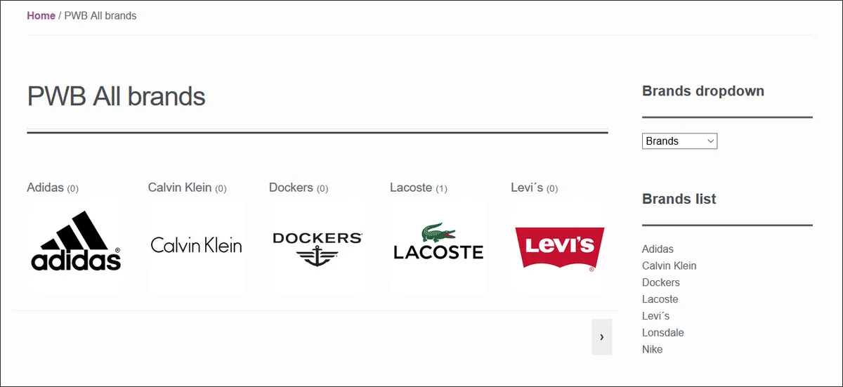 Perfect Brands for WooCommerce ekran görüntüsü 2