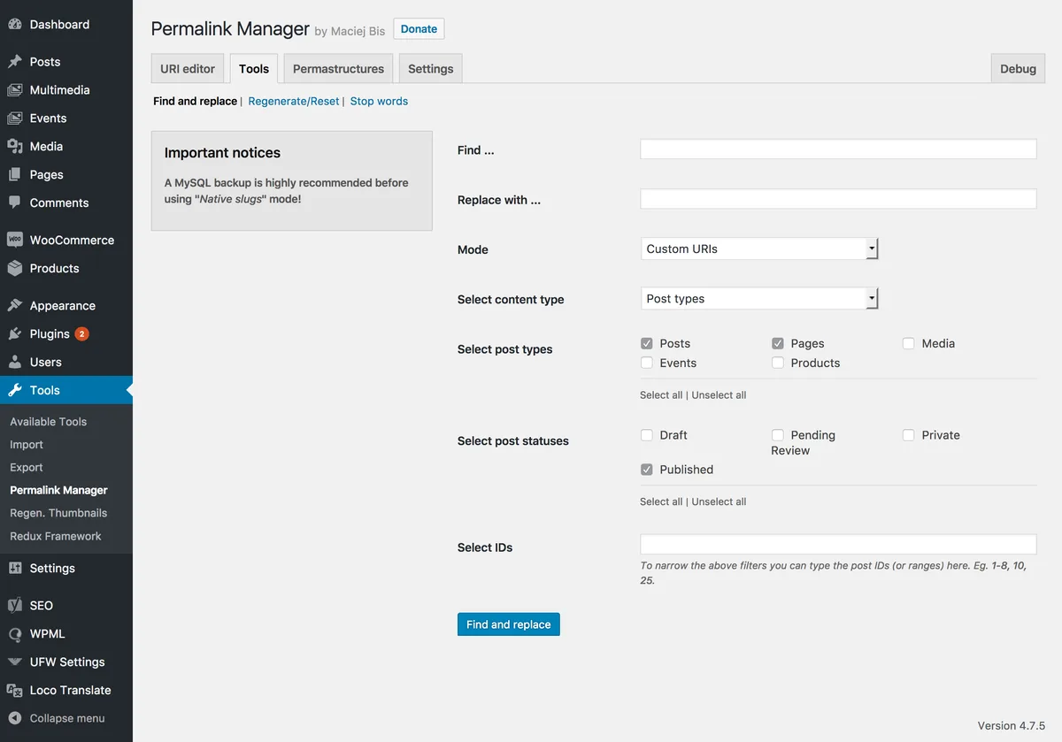 Permalink Manager Lite ekran görüntüsü 3