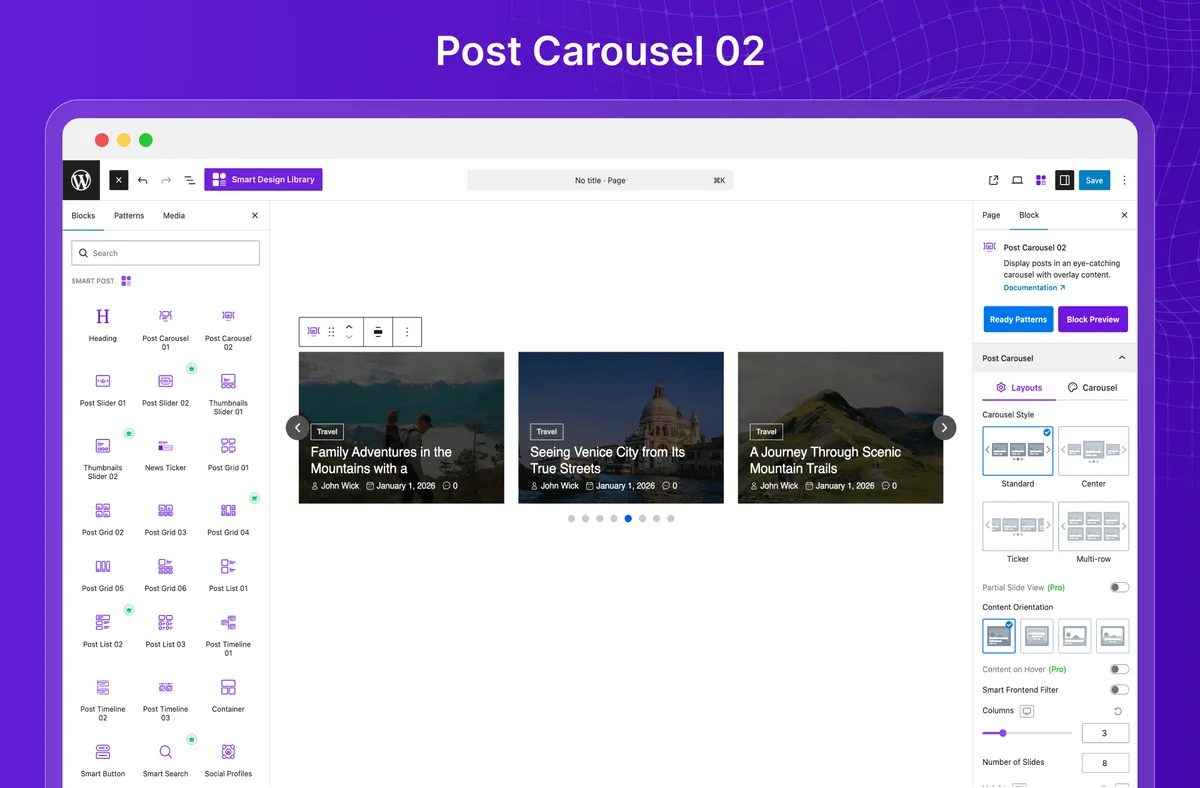 Smart Post – Post Grid, Post Carousel, Post Slider Gutenberg Blocks for Blog & News ekran görüntüsü 2