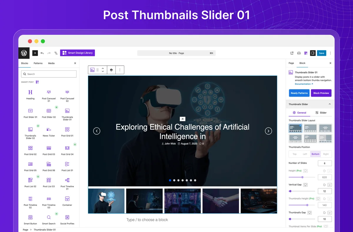 Smart Post – Post Grid, Post Carousel, Post Slider Gutenberg Blocks for Blog & News ekran görüntüsü 4
