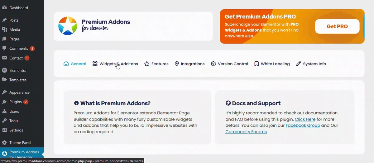 Premium Addons for Elementor – Elementor Templates, Widgets & MCP Tools ekran görüntüsü 1