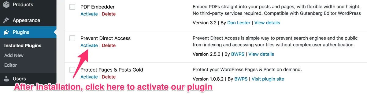 Prevent Direct Access – Protect WordPress Files ekran görüntüsü 1