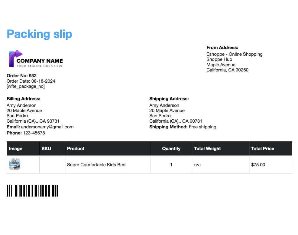 WebToffee WooCommerce PDF Invoices, Packing Slips, Delivery Notes & Shipping Labels ekran görüntüsü 3