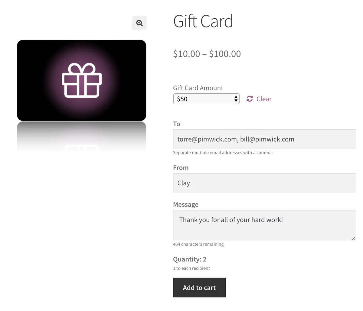 PW WooCommerce Gift Cards ekran görüntüsü 1
