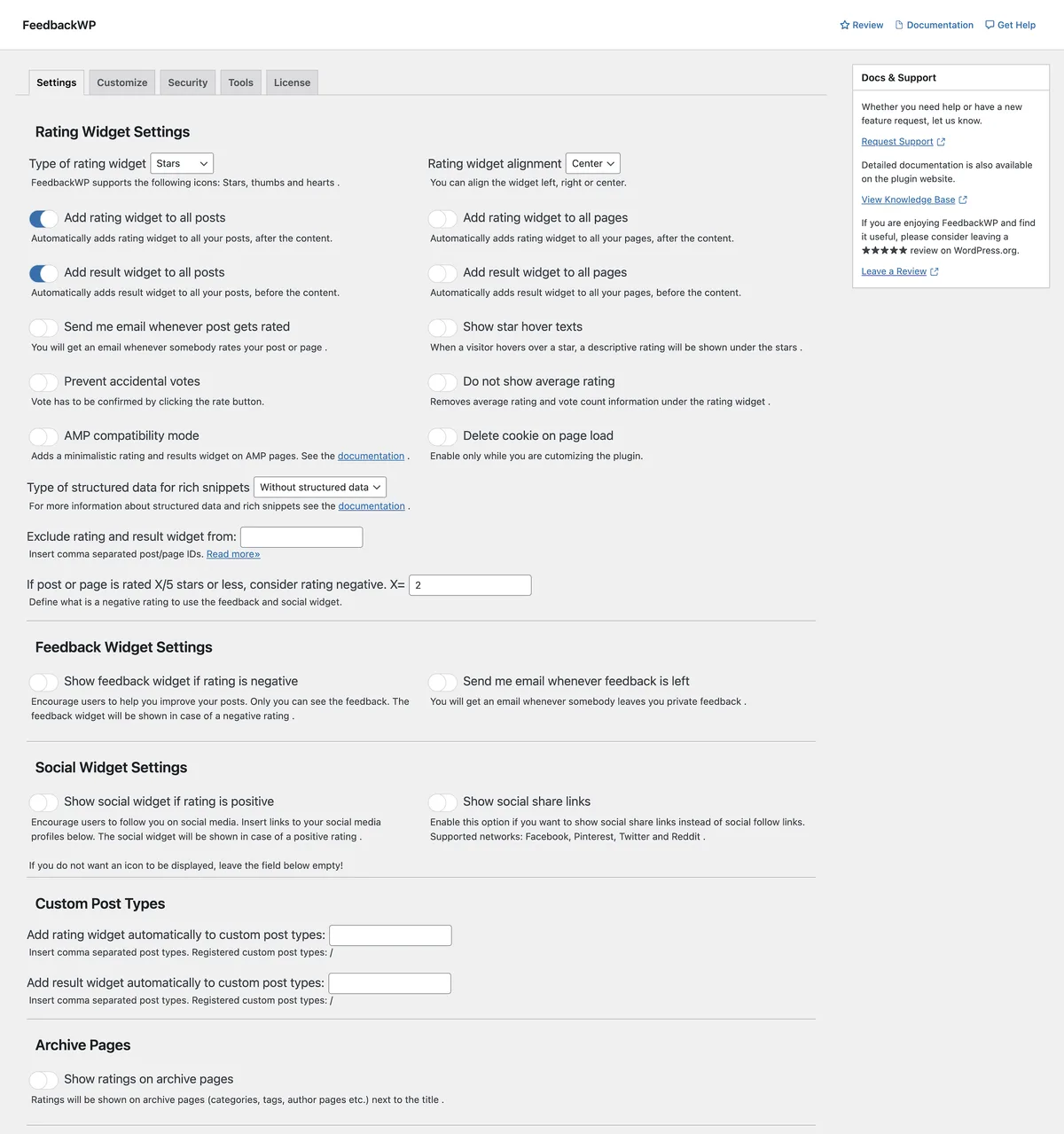 Rate My Post – Star Rating Plugin by FeedbackWP ekran görüntüsü 4