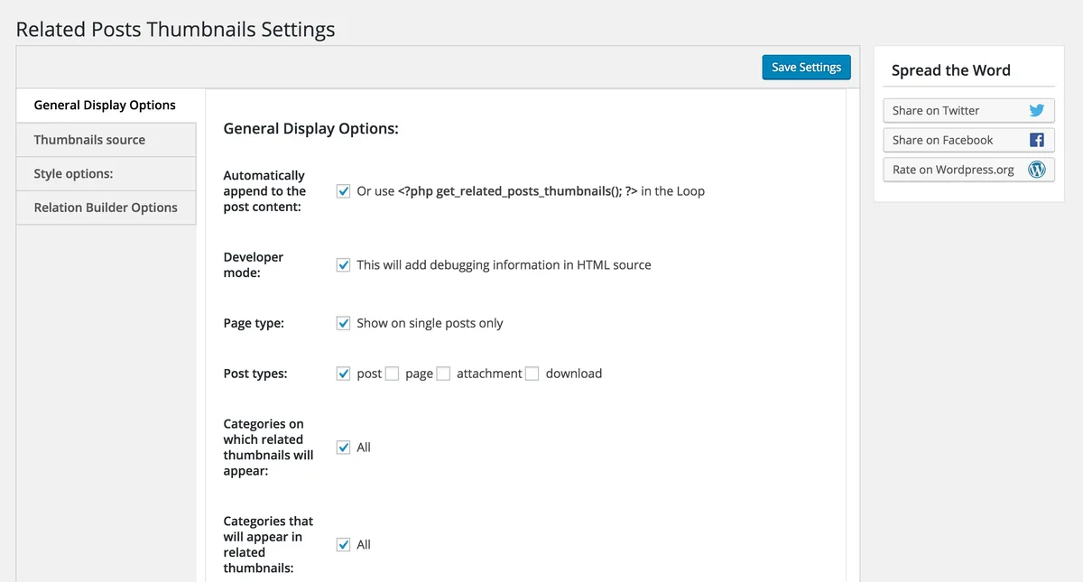 Related Posts Thumbnails Plugin for WordPress ekran görüntüsü 3