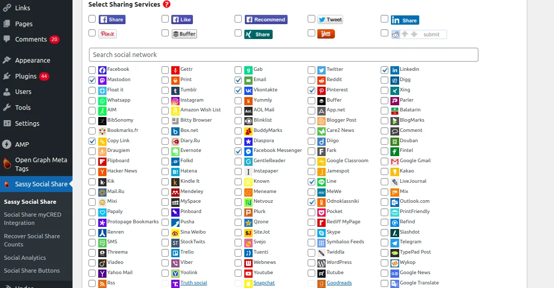 Social Sharing Plugin – Sassy Social Share ekran görüntüsü 4