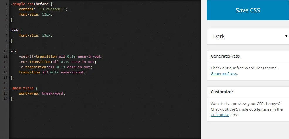 Simple CSS ekran görüntüsü 1
