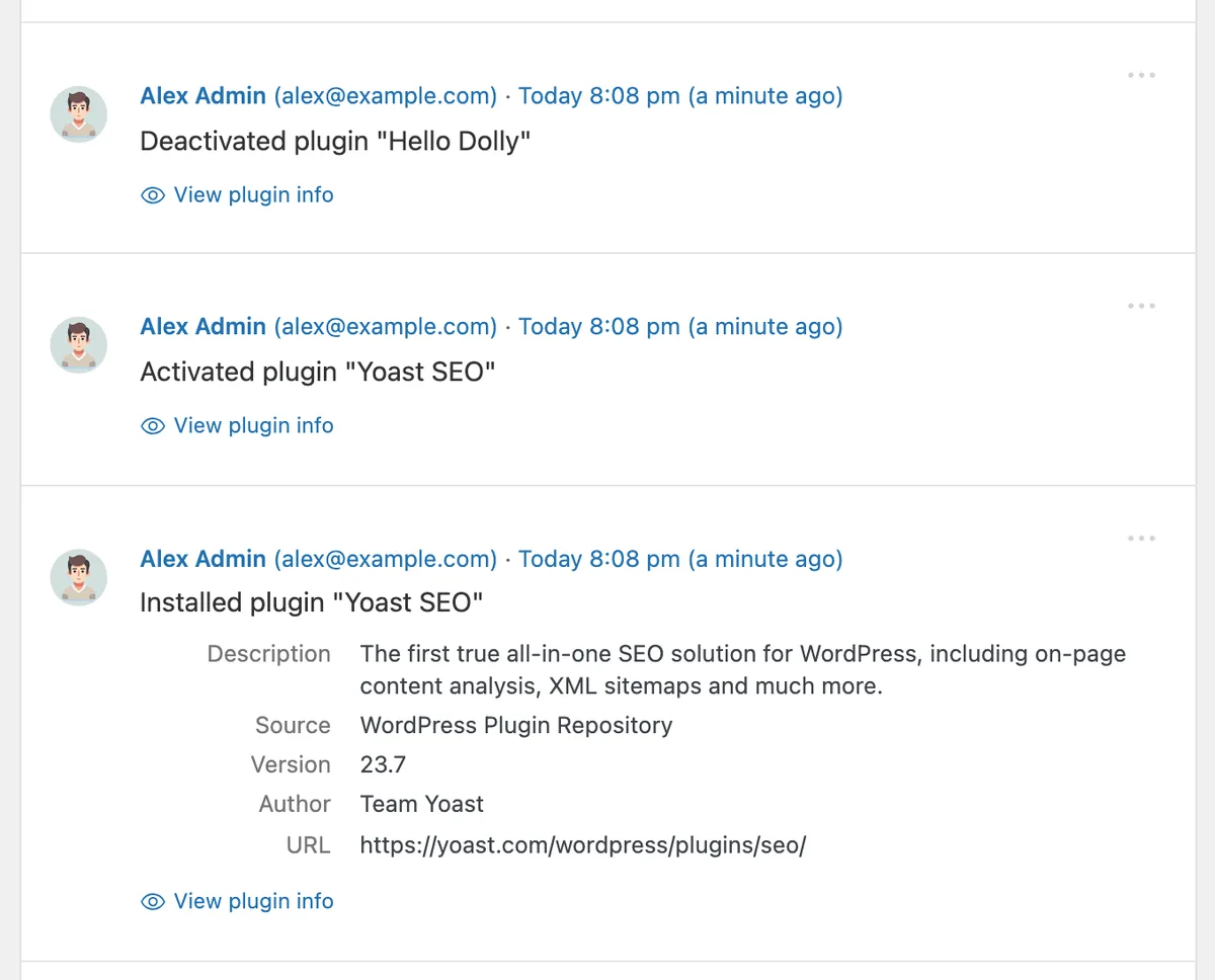 Simple History – Track, Log, and Audit WordPress Changes ekran görüntüsü 4