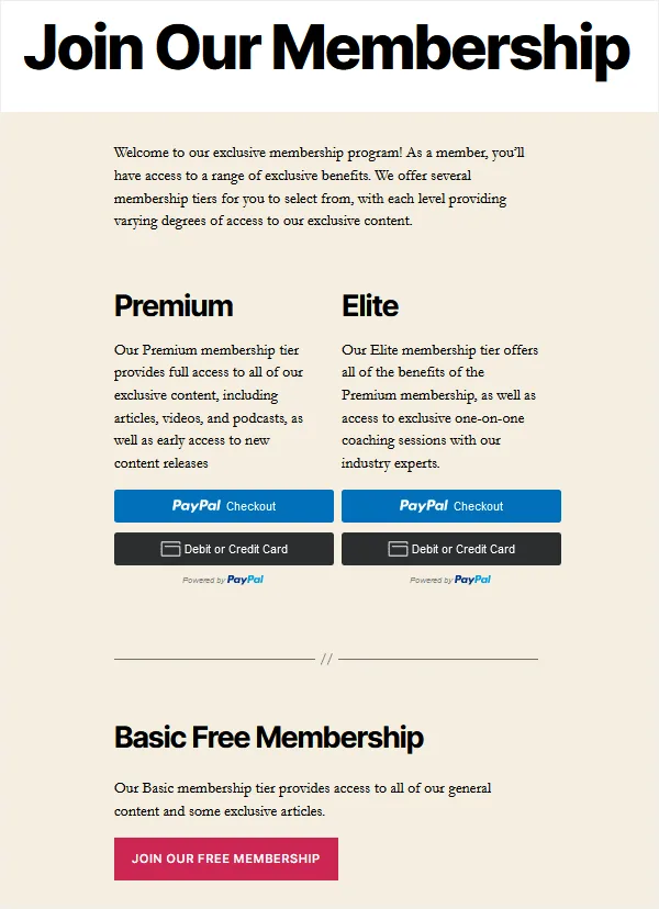 Simple Membership ekran görüntüsü 3