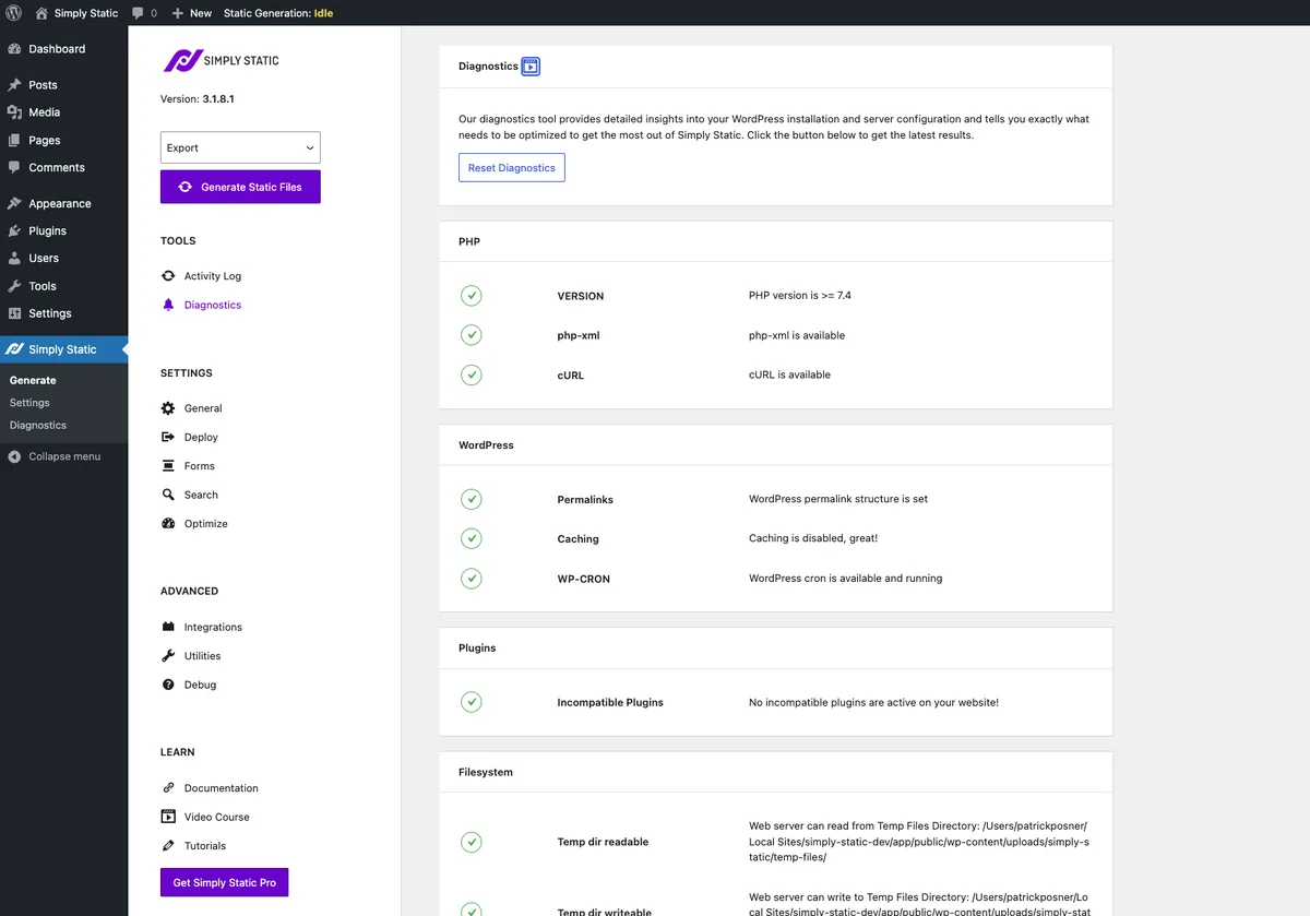 Simply Static – The Static Site Generator ekran görüntüsü 2
