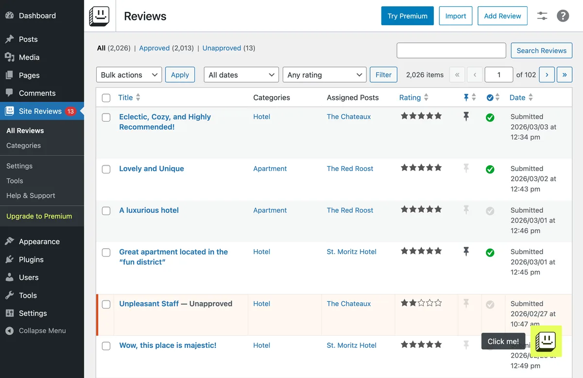 Site Reviews ekran görüntüsü 1