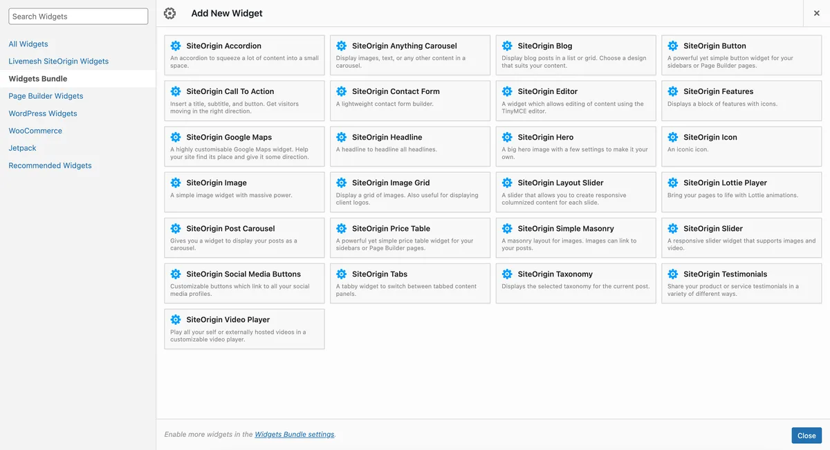 Page Builder by SiteOrigin ekran görüntüsü 3