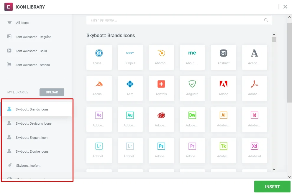 Skyboot Custom Icons for Elementor – Elementor Icons library – 14300+ Icons ekran görüntüsü 2