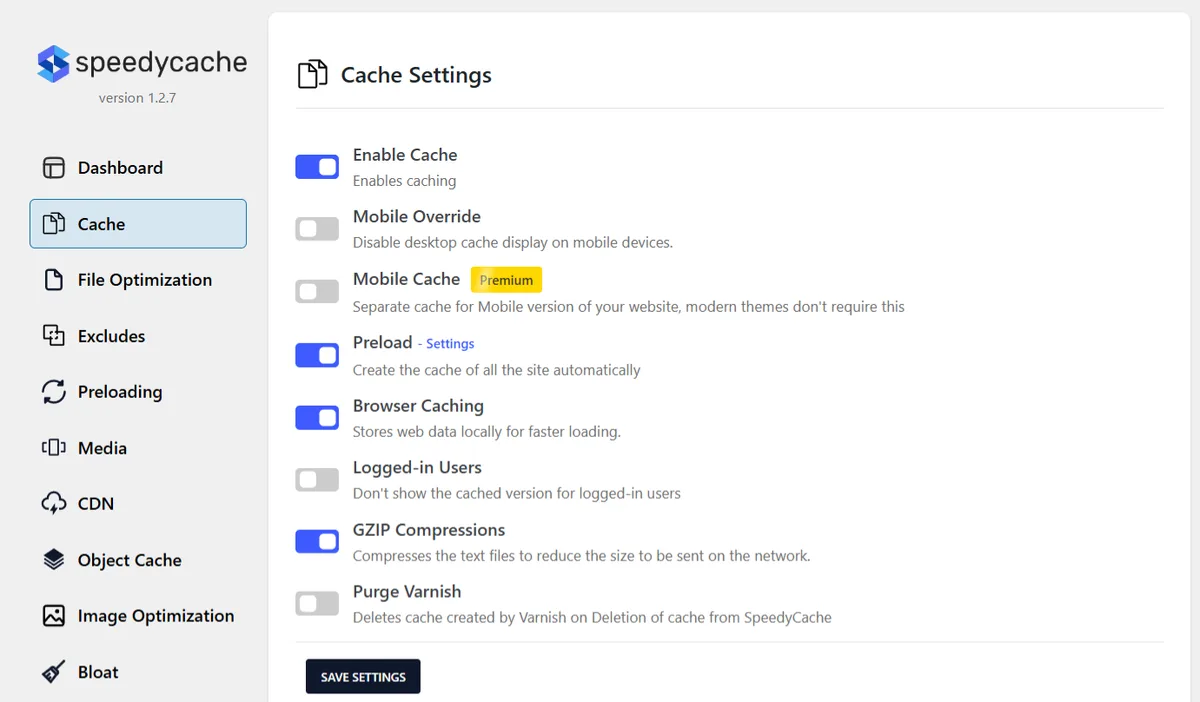 SpeedyCache – Cache, Optimization, Performance ekran görüntüsü 2