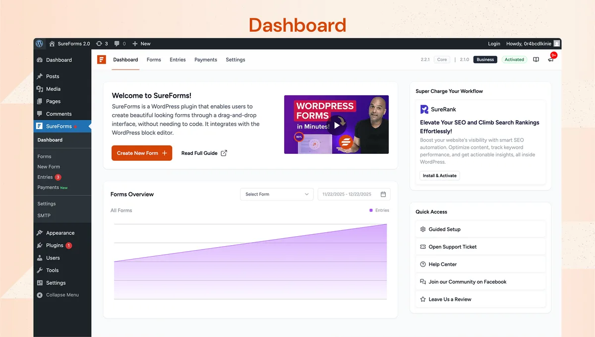 SureForms – Contact Form Builder, AI Forms, Payment Form, Survey & Quiz ekran görüntüsü 1