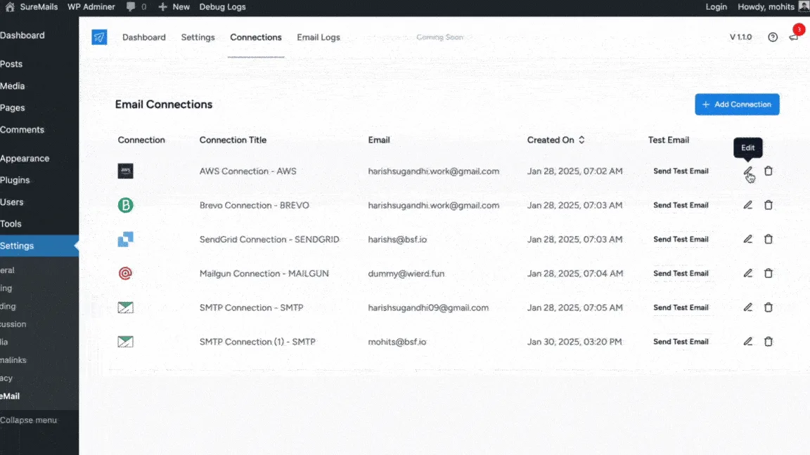 SureMail – SMTP and Email Logs Plugin with Amazon SES, Postmark, and Other Providers ekran görüntüsü 3
