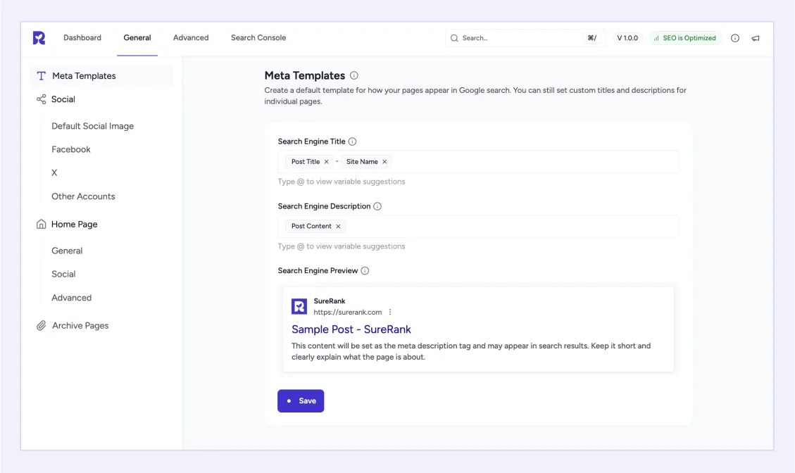 SureRank SEO – Smart Assistant with Meta Tags, Social Preview, XML Sitemap, and Schema ekran görüntüsü 3