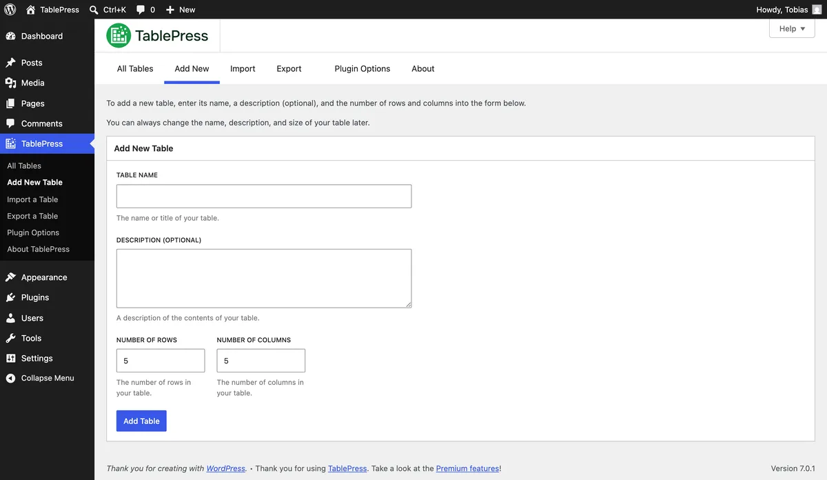 TablePress – Tables in WordPress made easy ekran görüntüsü 3