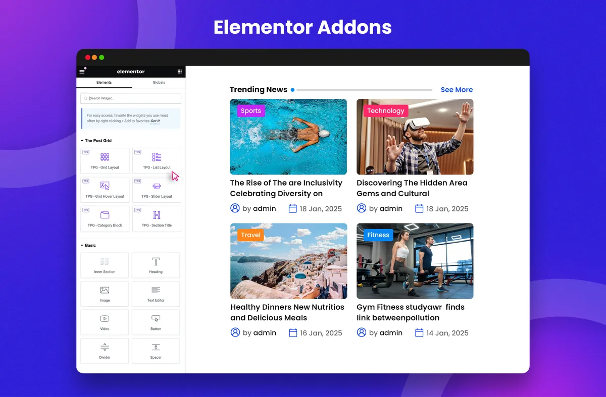 The Post Grid – Shortcode, Gutenberg Blocks and Elementor Addon for Post Grid ekran görüntüsü 1