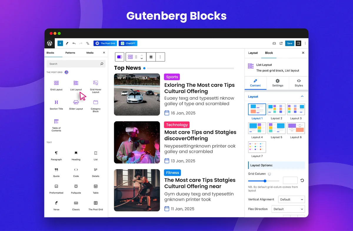 The Post Grid – Shortcode, Gutenberg Blocks and Elementor Addon for Post Grid ekran görüntüsü 2