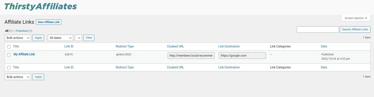 ThirstyAffiliates – Affiliate Links, Link Branding, Link Tracking & Marketing Plugin ekran görüntüsü 2