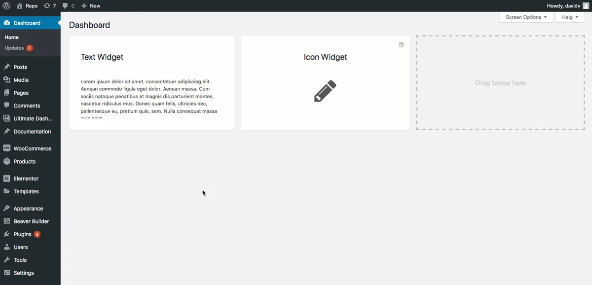 Ultimate Dashboard – Custom WordPress Dashboard ekran görüntüsü 2