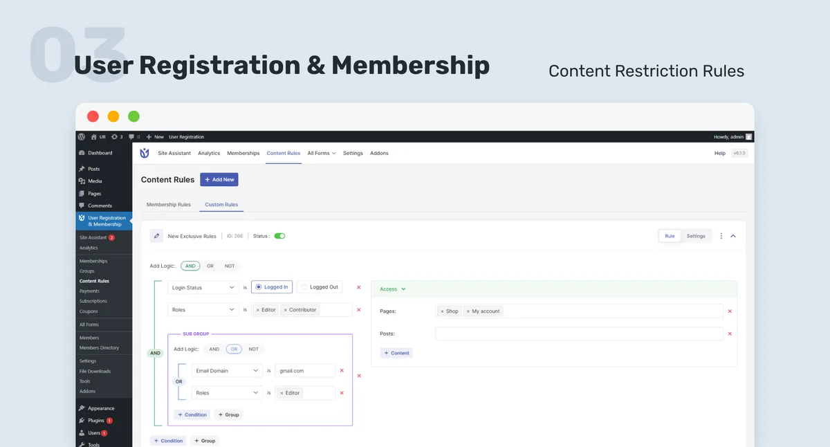 User Registration & Membership – Free & Paid Memberships, Subscriptions, Content Restriction, User Profile, Custom User Registration & Login Builder ekran görüntüsü 3