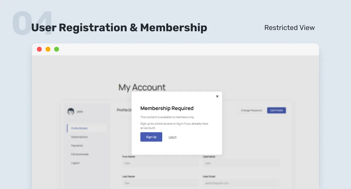 User Registration & Membership – Free & Paid Memberships, Subscriptions, Content Restriction, User Profile, Custom User Registration & Login Builder ekran görüntüsü 4