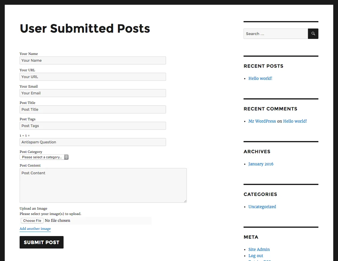User Submitted Posts – Enable Users to Submit Posts from the Front End ekran görüntüsü 3