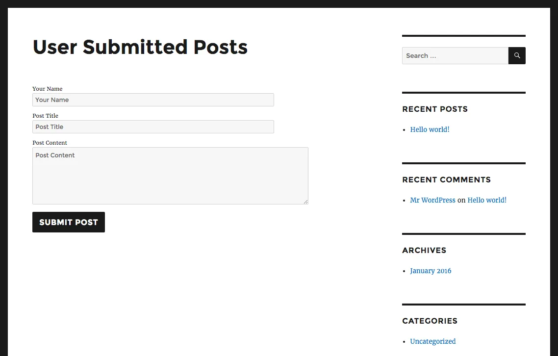 User Submitted Posts – Enable Users to Submit Posts from the Front End ekran görüntüsü 4