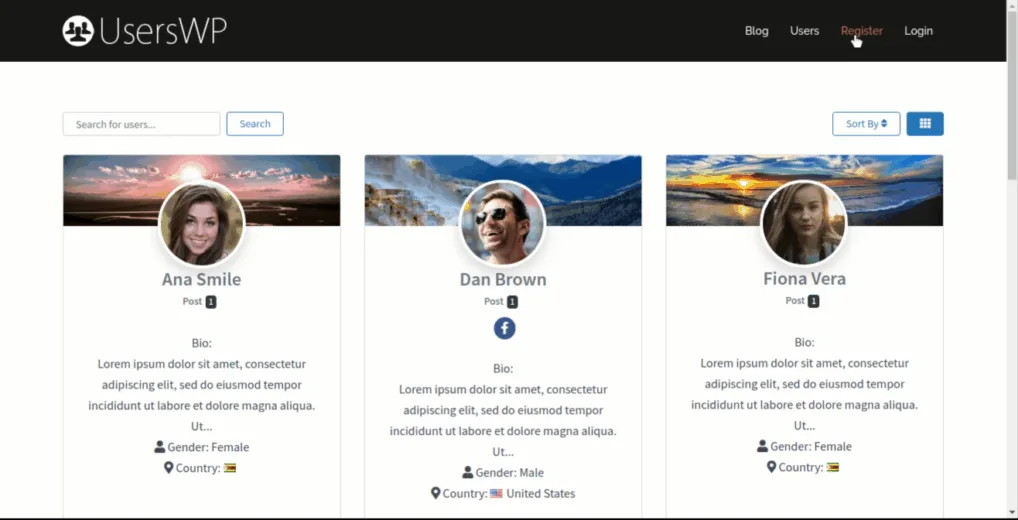 UsersWP – Front-end login form, User Registration, User Profile & Members Directory plugin for WP ekran görüntüsü 3