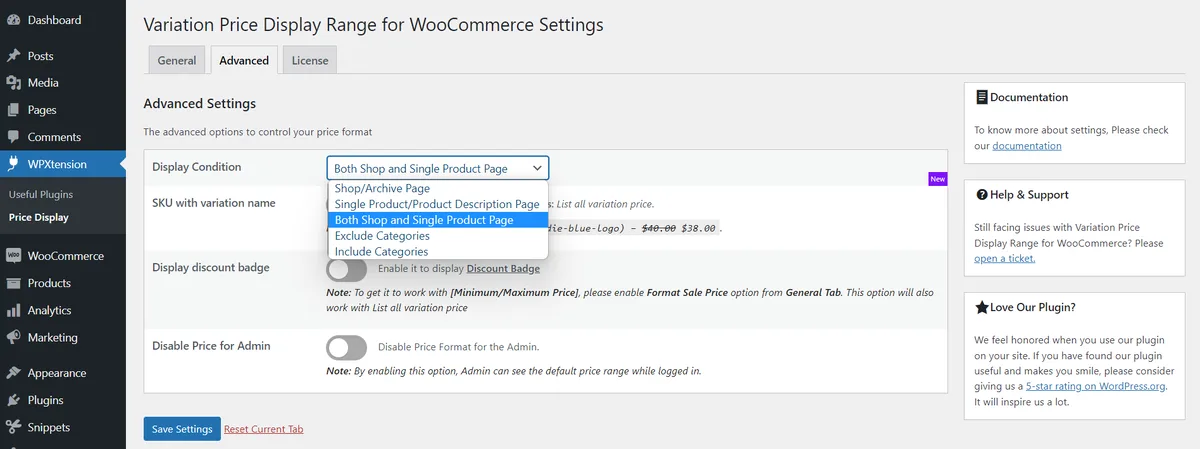 Variation Price Display Range for WooCommerce ekran görüntüsü 4