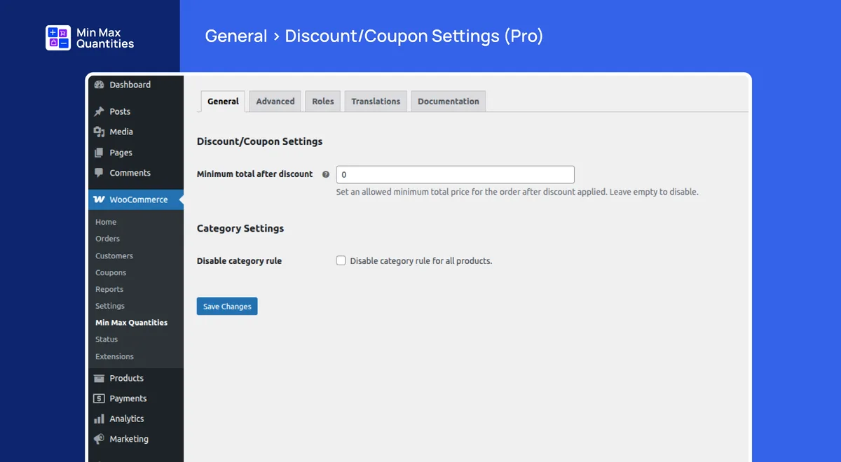 Min Max Quantities – Set Minimum/Maximum Quantity & Price Limits with Step Control for WooCommerce ekran görüntüsü 3