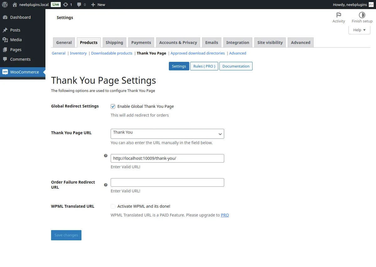 Thank You Page for WooCommerce ekran görüntüsü 1
