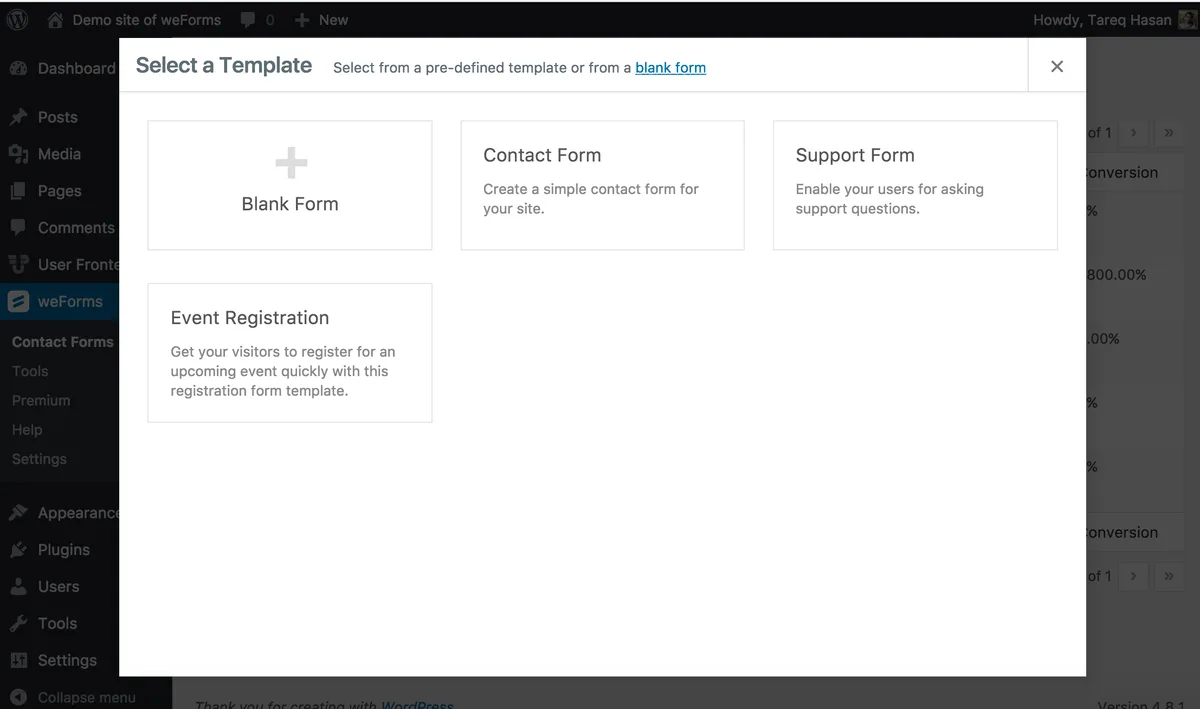 weForms – Easy Drag & Drop Contact Form Builder For WordPress ekran görüntüsü 3