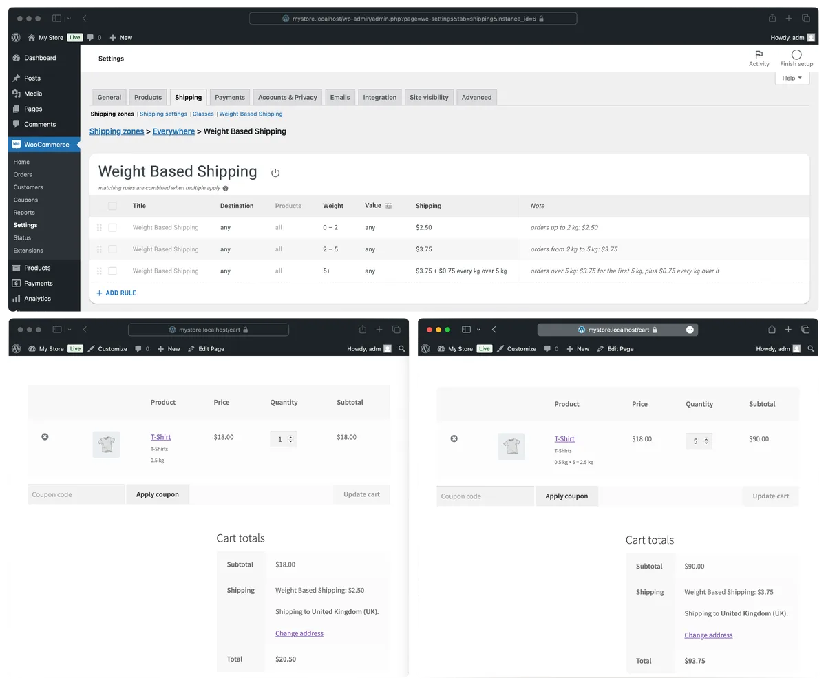 Weight Based Shipping for WooCommerce ekran görüntüsü 1