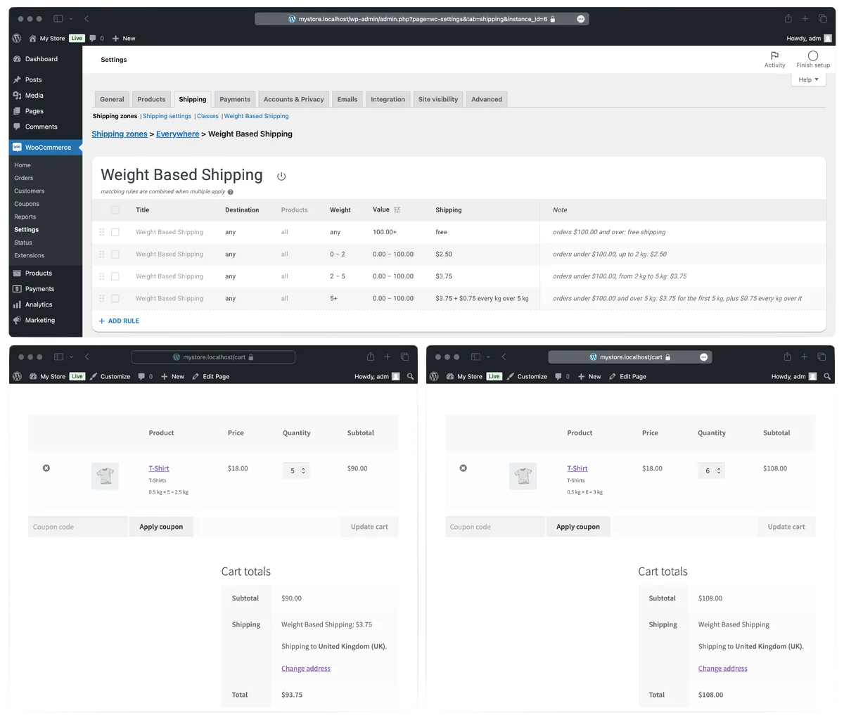Weight Based Shipping for WooCommerce ekran görüntüsü 2