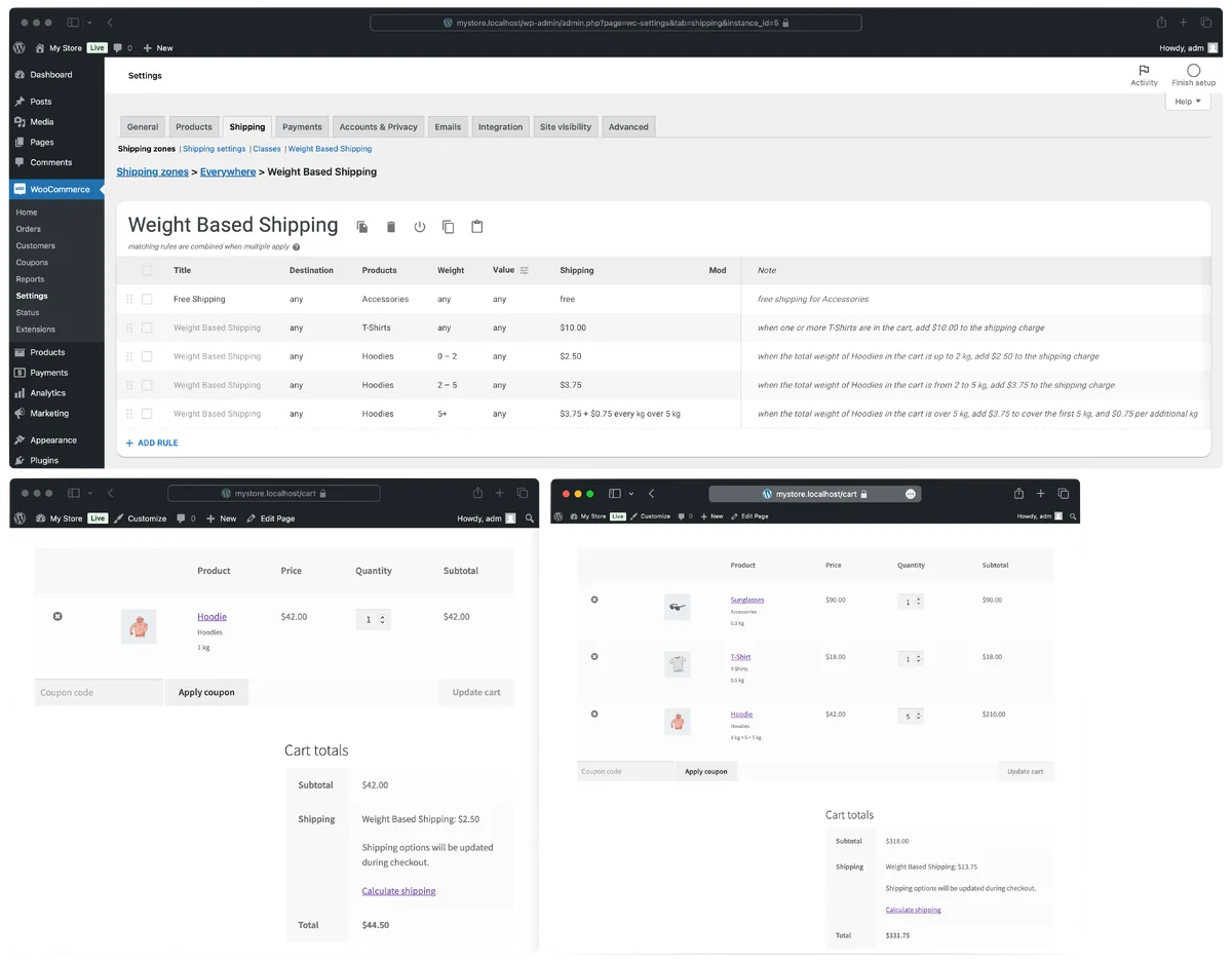 Weight Based Shipping for WooCommerce ekran görüntüsü 3