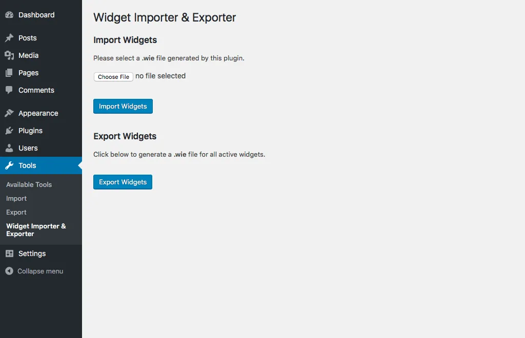 Widget Importer & Exporter ekran görüntüsü 1