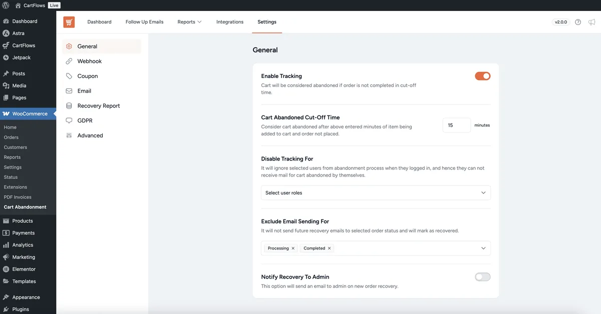 Cart Abandonment Recovery for WooCommerce – Recover Lost Sales with Automated Emails ekran görüntüsü 4
