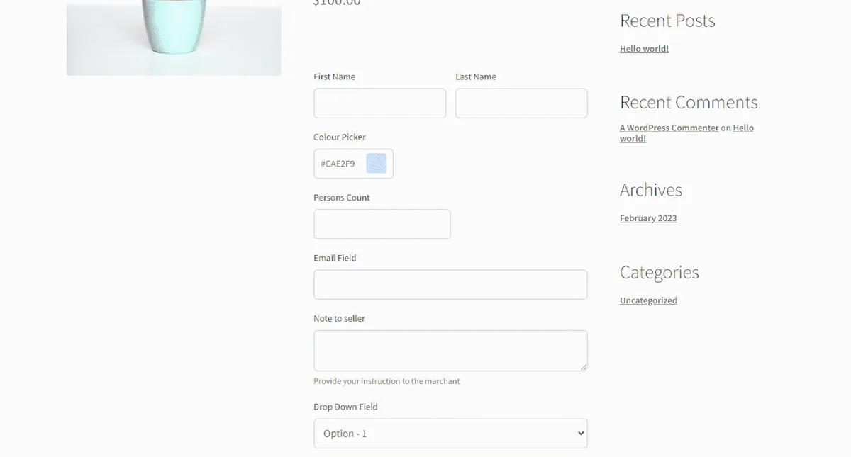 Product Addons for Woocommerce – Product Options with Custom Fields ekran görüntüsü 2