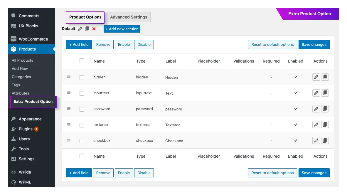 Extra Product Options For WooCommerce | Custom Product Addons and Fields ekran görüntüsü 1
