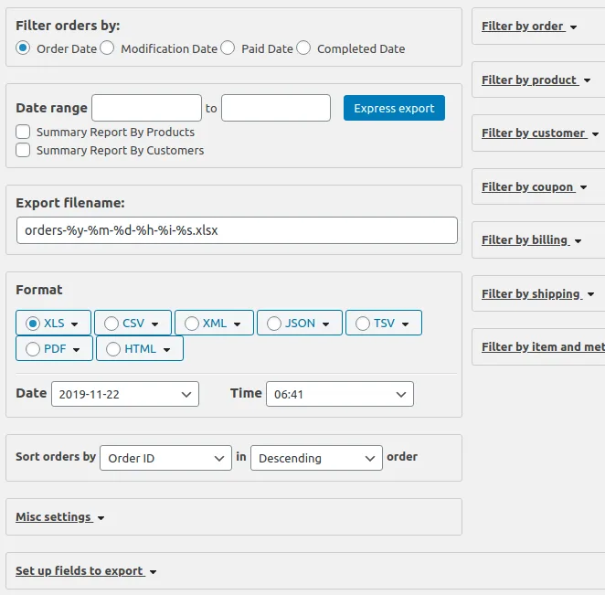 Advanced Order Export For WooCommerce ekran görüntüsü 1
