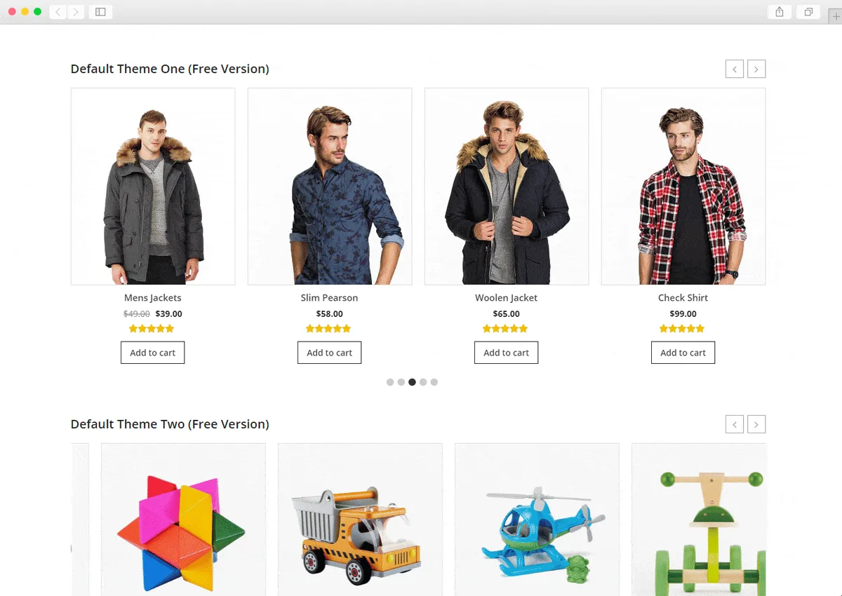 Product Slider, Product Carousel and Product Grid Gallery for WooCommerce – WooProduct Slider ekran görüntüsü 1