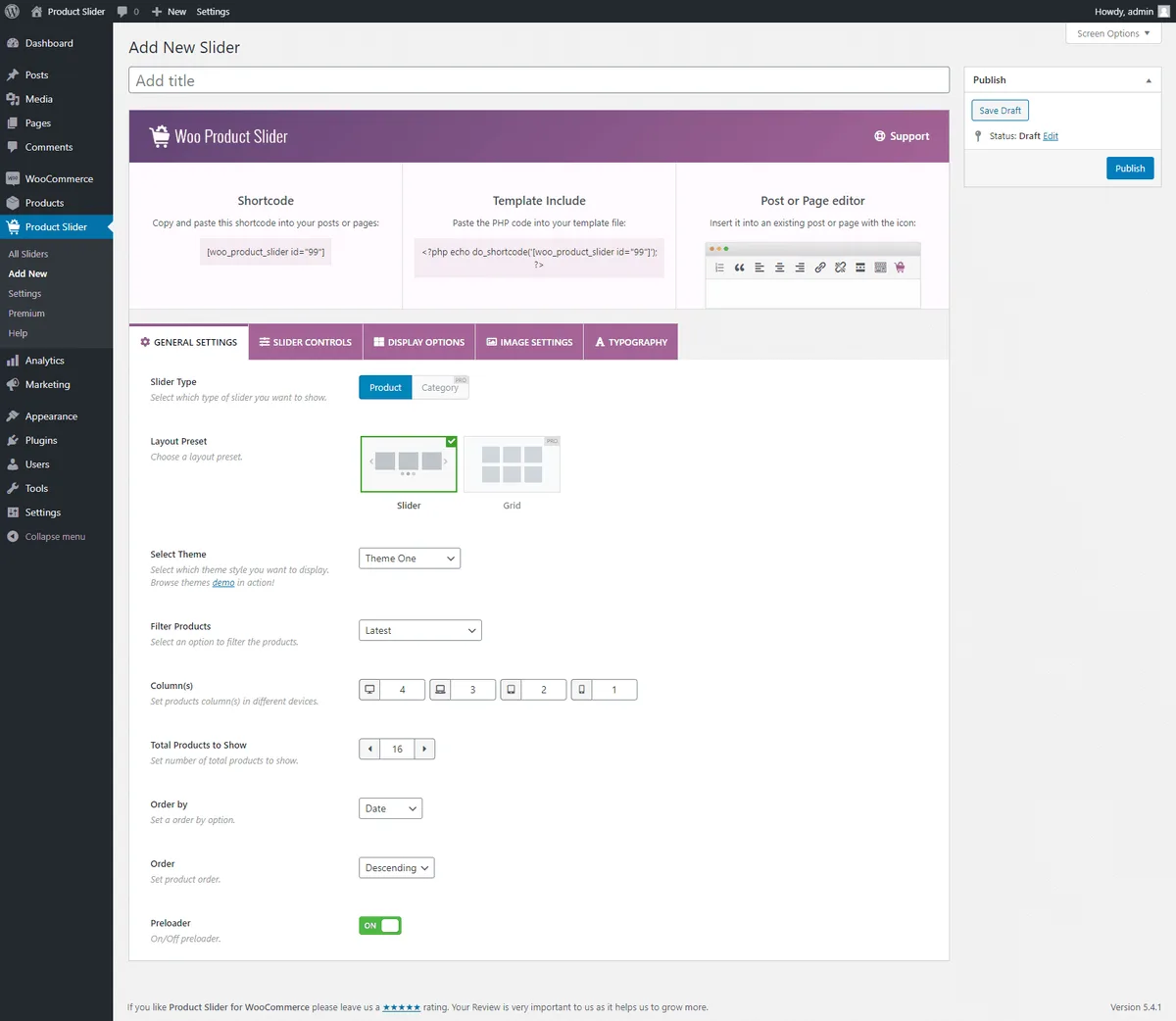 Product Slider, Product Carousel and Product Grid Gallery for WooCommerce – WooProduct Slider ekran görüntüsü 2