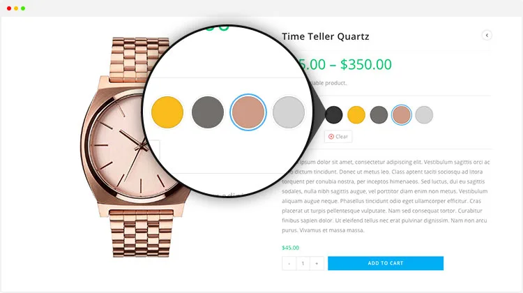Variation Swatches for WooCommerce ekran görüntüsü 1
