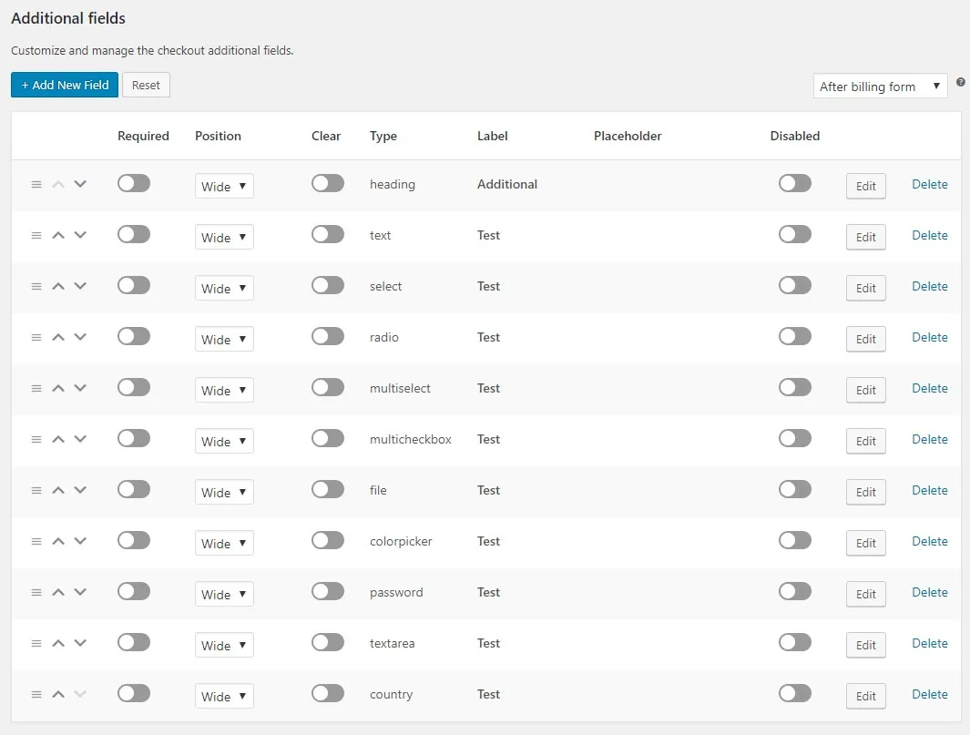 Checkout Field Manager (Checkout Manager) for WooCommerce ekran görüntüsü 4