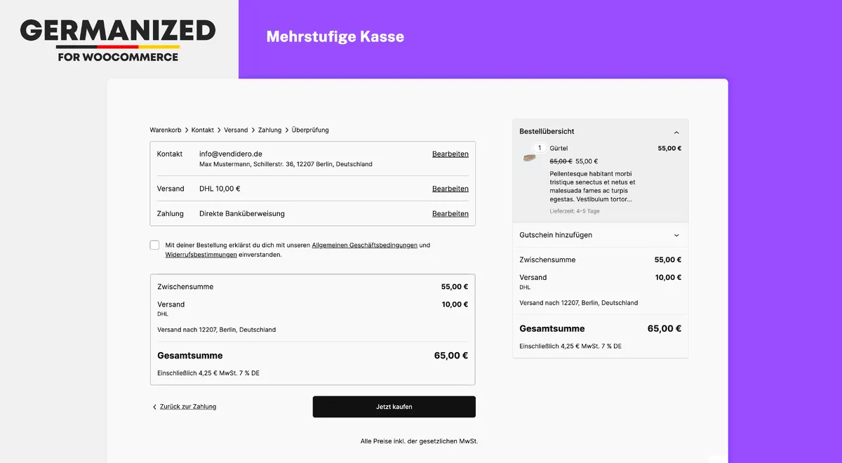 Germanized for WooCommerce ekran görüntüsü 4
